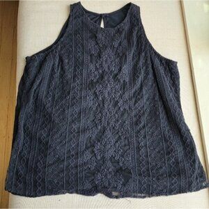 🍄Black Lacy Tank Tip Size XL